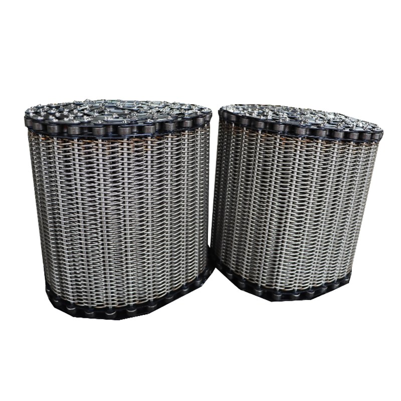 304不锈钢网带隧道炉烘干线菱形螺旋网流水线金属网链条式输送带