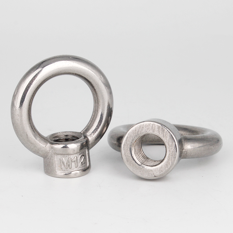 304不锈钢吊环圆螺母吊母手柄螺丝带环手拧螺帽手扭防松螺丝帽m8