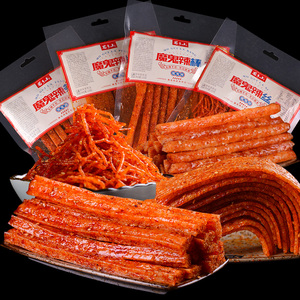 思乡山魔鬼辣网红辣条组合湖南特产辣味零食儿时校园小吃