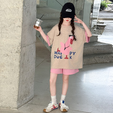 女童t恤夏短款经典高端女生舒服超美简约宽松洋气短T恤夏天衣服