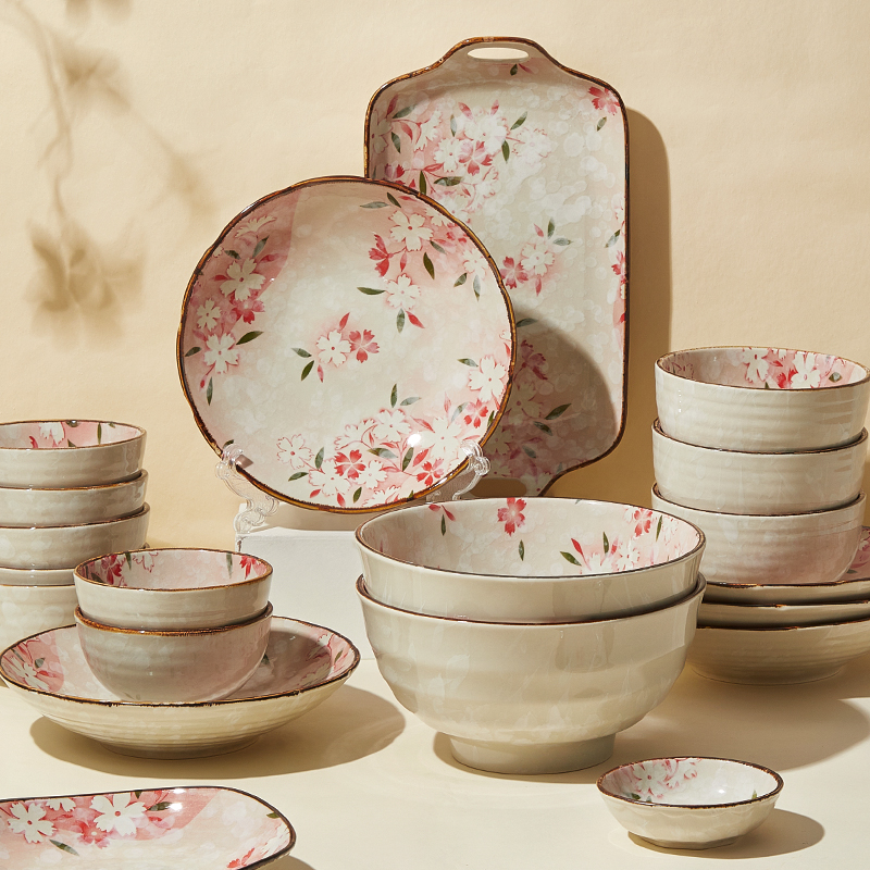 日式餐具2025新款陶瓷家用菜盘好看的碗高颜值盘子碗网红餐盘深盘