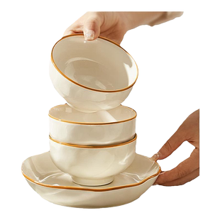 高级感碗碟餐具套装家用2026新款碗盘陶瓷高颜值碗具乔迁新居碗筷