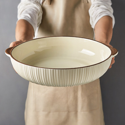 酸菜鱼大盆碗家用2025新款大碗双耳汤碗特大号盘子陶瓷水煮鱼汤盆