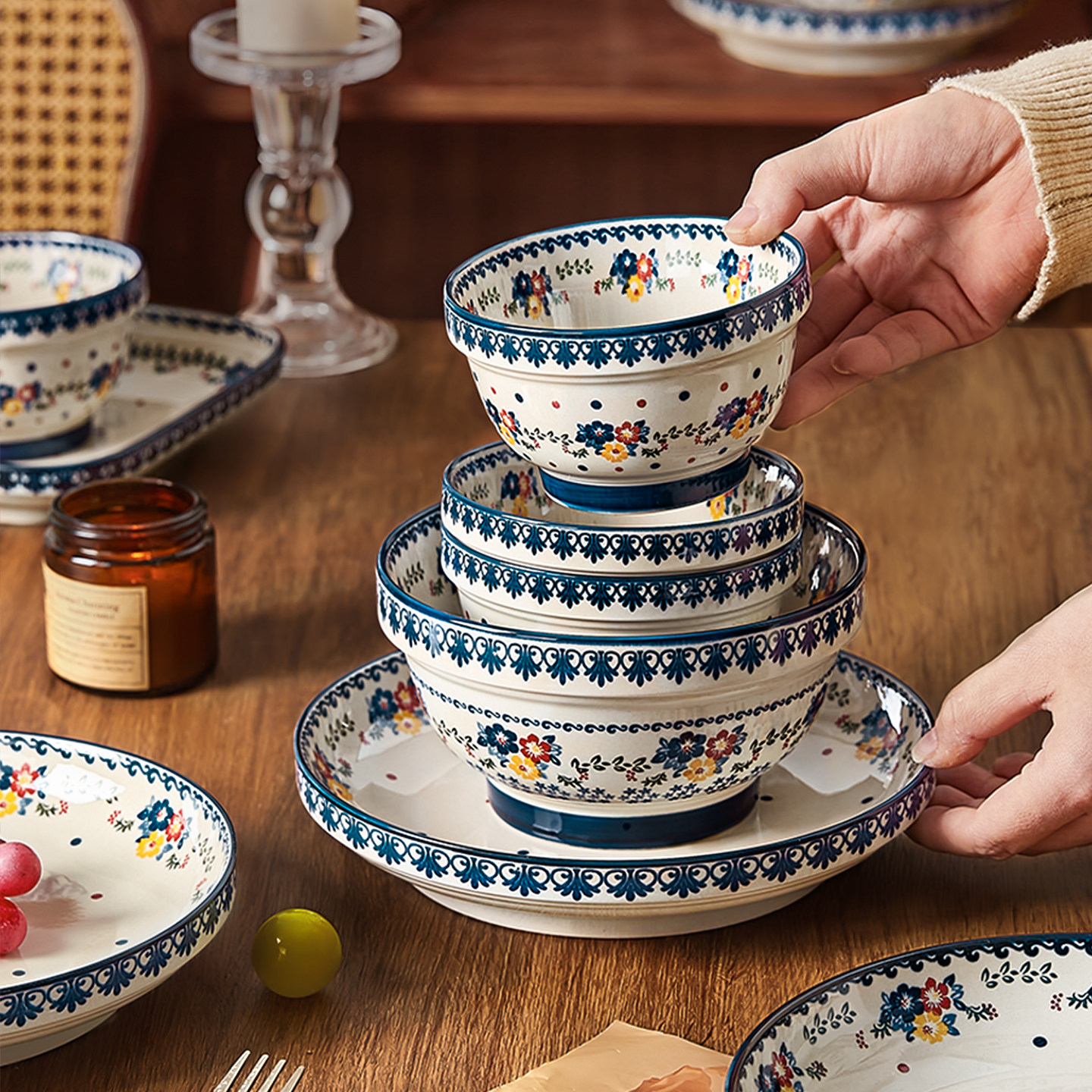 精致陶瓷饭碗家用2025新款高颜值汤碗面碗好看的菜盘鱼盘餐具