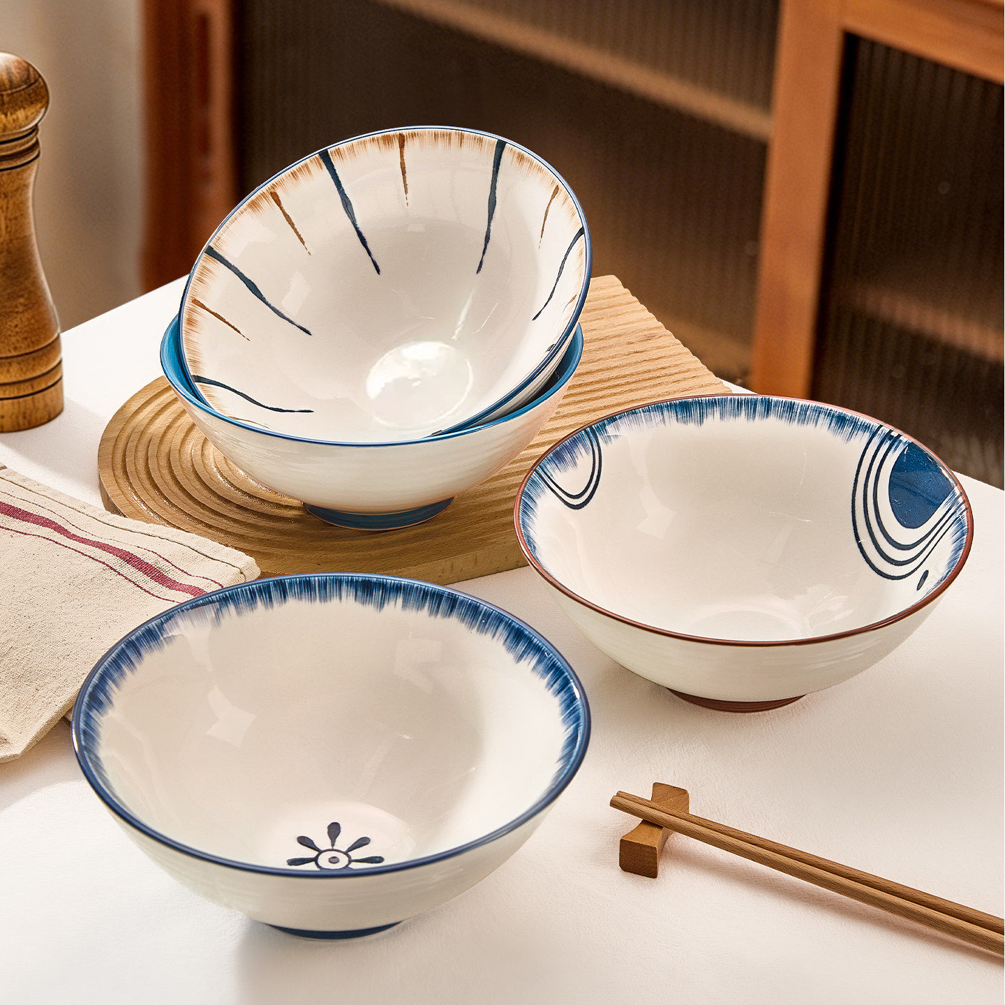 陶瓷日式拉面碗家用2026新款吃面碗釉下彩面条碗大号汤面碗,餐饮具,碗,淘宝优惠券,粉丝福利购,淘宝优惠卷