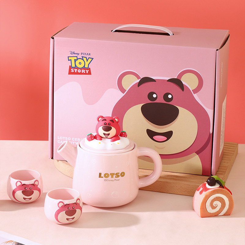 迪士尼草莓熊茶壶套装闺蜜女生日礼物乔迁可爱茶杯下午茶具伴手礼