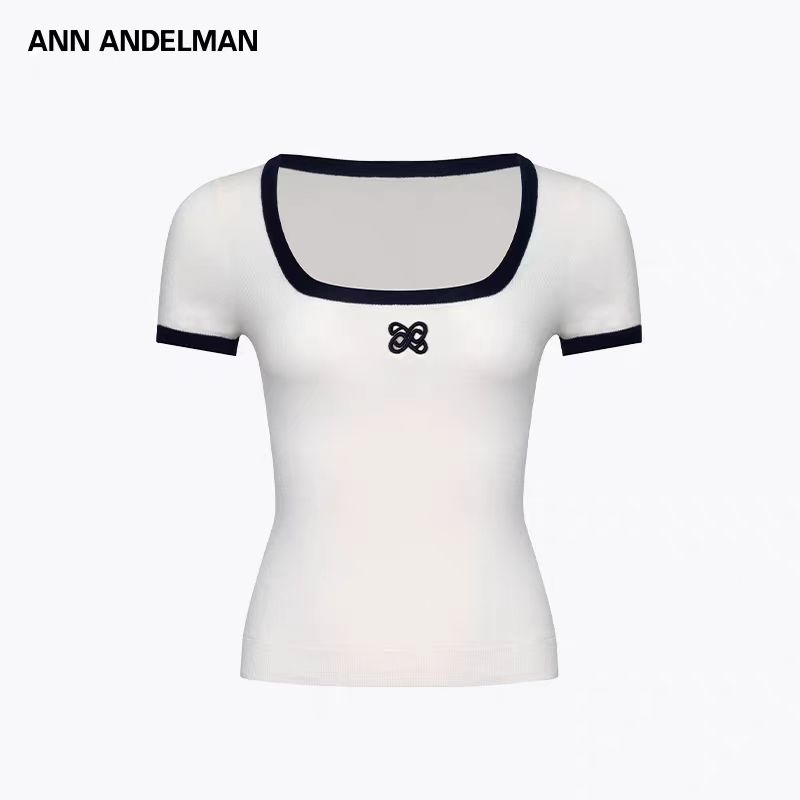 ANNDELM官方直营方领短T恤