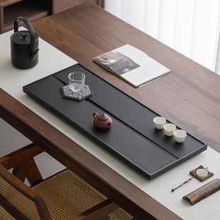 天然乌金石茶盘轻奢现代高级感火山岩石头壶承湿泡台高端桌面茶台