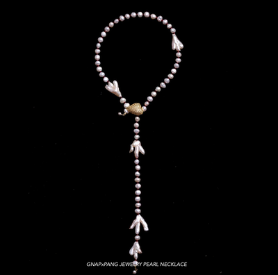 血色窥探天然爪形珍珠巴洛克项链