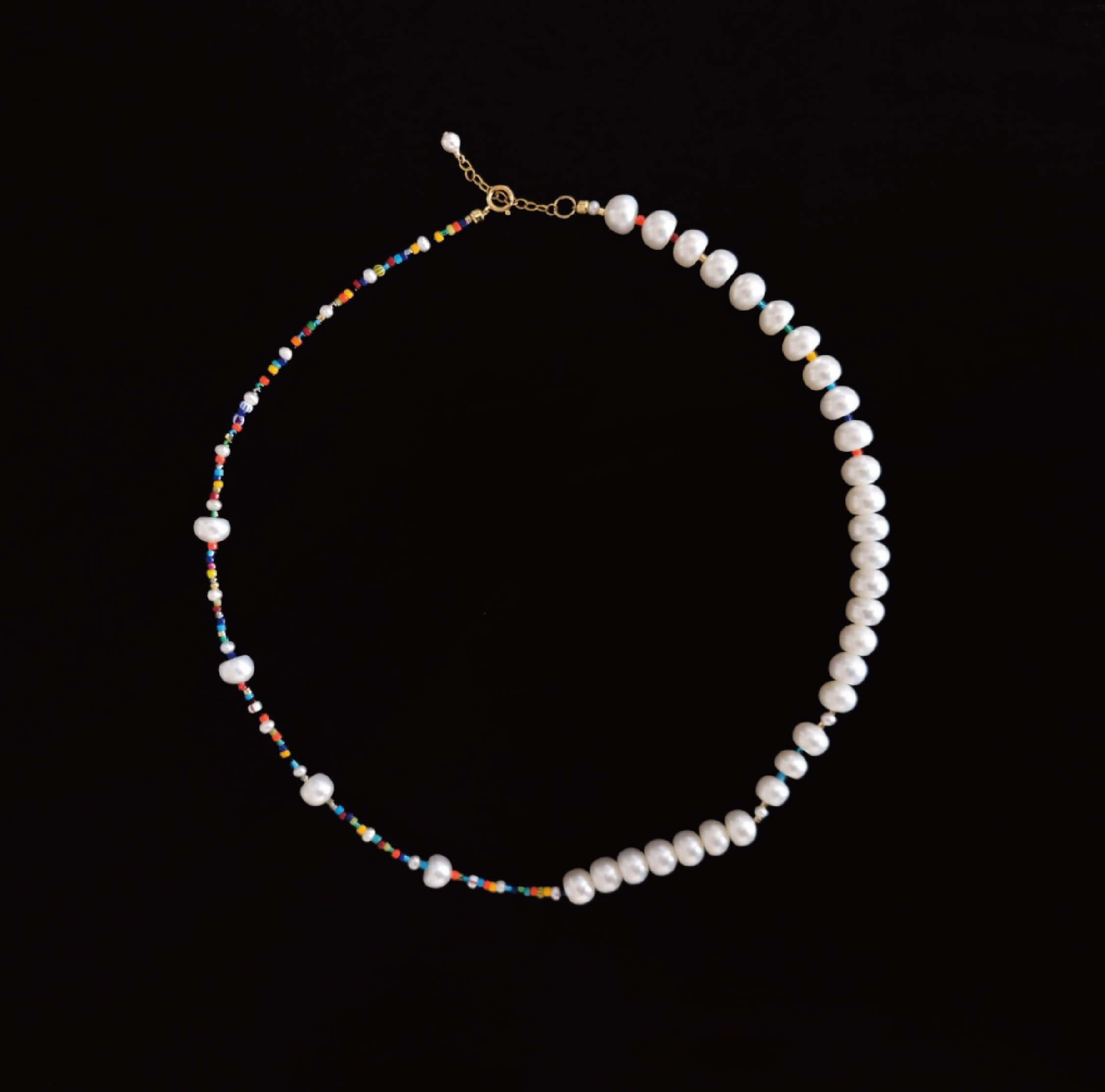 GNAPxPANG JEWELRY 昭和复古彩虹串珠琉璃淡水珍珠