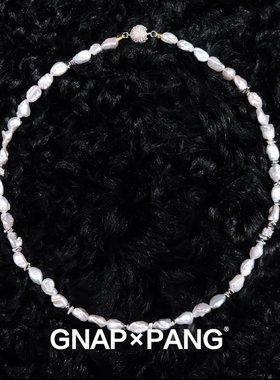 GNAPxPANG JEWELRY波粼映月 银蓝碎银子巴洛克珍珠满天星项链男