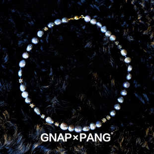 GNAPxPANG JEWELRY宙船月晚歌银灰色巴洛克异形珍珠项链复古嘻哈