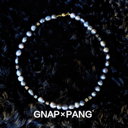 GNAPxPANG JEWELRY宙船月晚歌银灰色巴洛克异形珍珠项链复古嘻哈