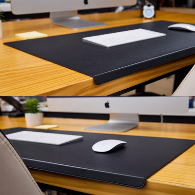 超大办公室桌垫防水耐脏皮革鼠标垫挂扣边电脑键盘垫儿童写字台垫