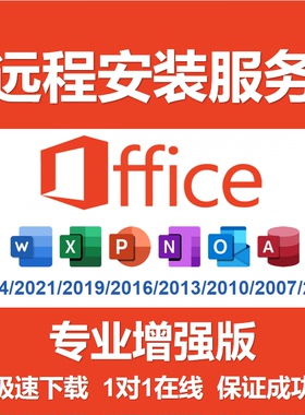 office专业远程安装2024/2016/2013/2010办公软件word/excel/ppt