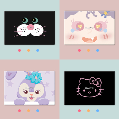 可爱卡通笔记本电脑贴纸适用联想Y7000P15.6拯救者Y9000P16寸全套保护膜华为matebook14惠普小米苹果定制贴膜