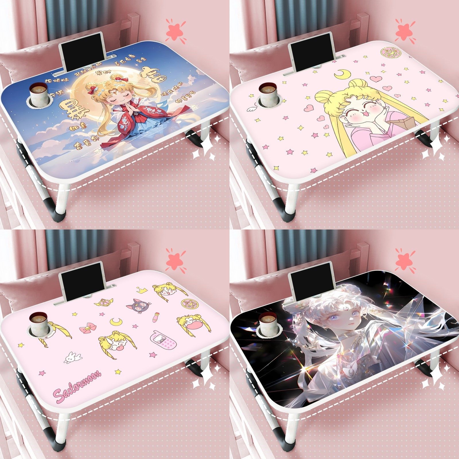 美少女战士床上小桌子可折叠学生宿舍写作业小桌板懒人笔记本电脑桌家用儿童学习看书桌卧室飘窗坐地桌膝上桌,3C数码配件,笔记本膝上桌,淘宝优惠券,粉丝福利购,淘宝优惠卷