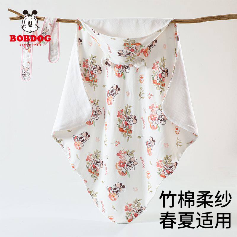 巴布豆初生婴儿包单新生儿包被春夏纱布薄款宝宝包单产房襁褓包巾