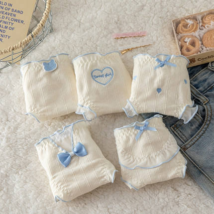 7A内裤女生纯棉抗菌全棉档2024新款夏季薄款少女中腰三角女士短裤