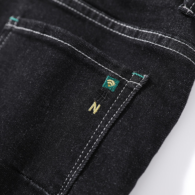 黑色牛仔裤子男宽松直筒潮流大码休闲百搭窄版显瘦弹力裤子秋冬款