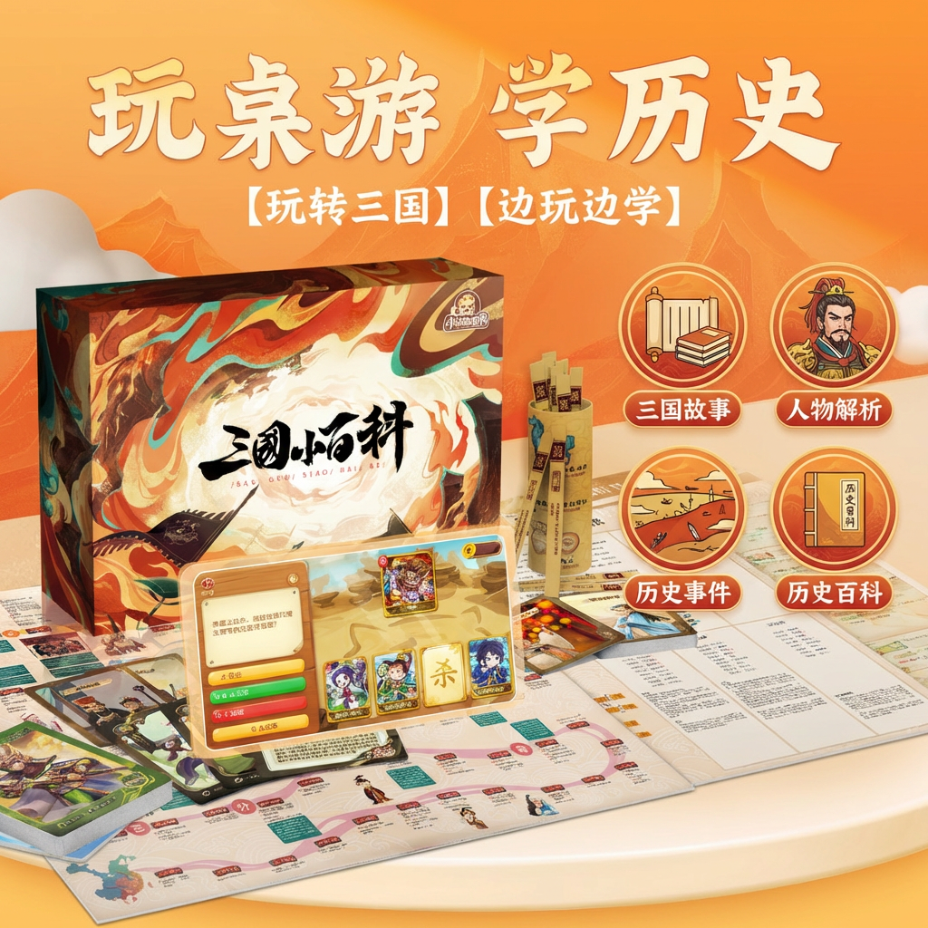 三国小百科小学生学习桌游玩具儿童节四大名著西游生日计礼物
