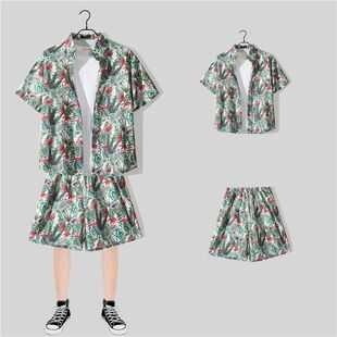 夏威夷短袖花衬衫海边度假穿搭衬衣男款夏季冰丝痞帅高级感半截袖