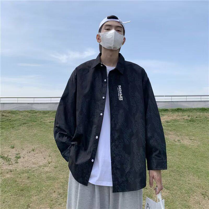 男款衬衫春季宽松小众设计感上衣男生潮流百搭休闲开衫长袖外套潮