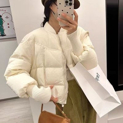 短款羽绒棉服女2025新款秋冬季小个子加厚保暖面包服棒球领外套潮