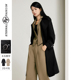 新款 风衣外套女春季 休闲通勤百搭 赫本风气质黑色长款 EF爆款