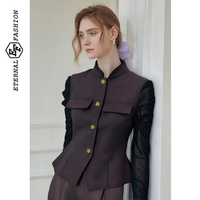 简约单排扣时尚无袖马甲