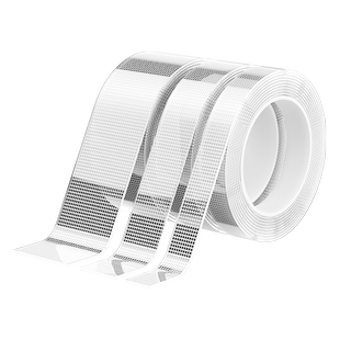 网格纳米双面胶透明高粘度强力胶布无痕胶不留痕防水专用胶贴墙面固定奖状海报插排加宽粘胶耐高温手撕不易断