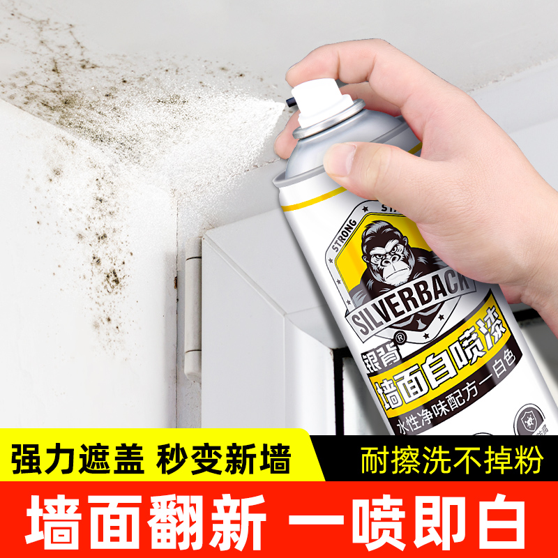 墙面自喷漆修复翻新白色墙壁强附着力防水免漆补墙膏腻子粉遮盖室