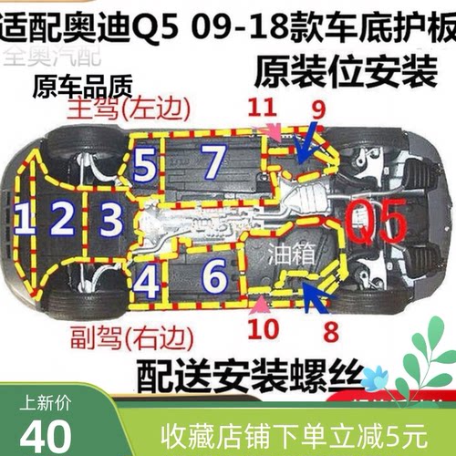 底盘变速箱发动机防护板奥迪Q5