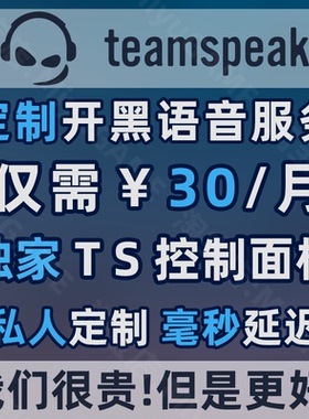 TeamSpeak服务器 私人定制低延迟 TS语音服务器 TS3 TS5 TS6 支持