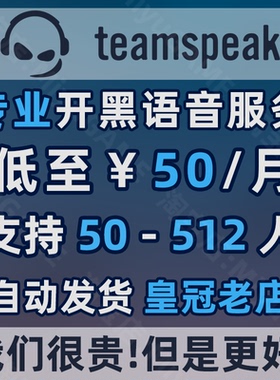 TeamSpeak服务器 专业版50-512人 TS语音服务器 TS3 TS5 TS6 支持