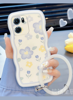 新款蓝色花朵ins风适用华为honor荣耀Play9T手机壳8T波浪边7T透明7TPro硅胶6C手腕带防摔创意郁金香por小众6T