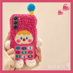 适用三星zflip6手机壳折叠屏zflip5毛绒4电话3大哥大zfold6创意2折叠款w25flip硅胶的w24翻盖超火w23秋冬w21