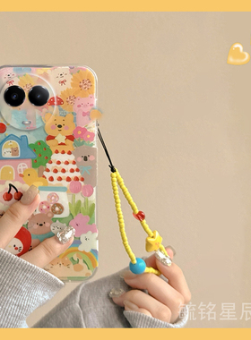 新款涂鸦维尼熊KT猫适用oppo真我v50手机壳s透明V23硅胶的V13带挂绳V30防摔t小众V25可爱V20/V15/v11/v5/v3/x