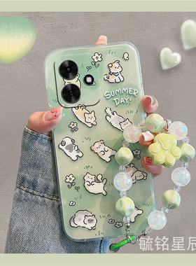 适用华为荣耀play10a手机壳10t新款10c绿色9t躺平9tpro猫咪8t可爱7t小狗6t透明的5活力版4tpro硅胶3手链腕带