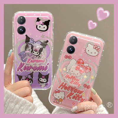 hellokitty适用小米mixflip手机壳Flip2翻盖mixfold4折叠屏mixfold2新款mixfold3紫色折叠款库洛米可爱透明的