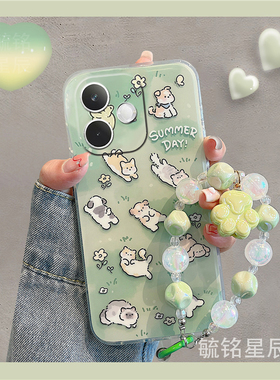 适用oppok13turbopro手机壳k13x新款k13s绿色k12s躺平k11x猫咪k12plus可爱k3小狗k10透明的k9x硅胶k7手链腕带