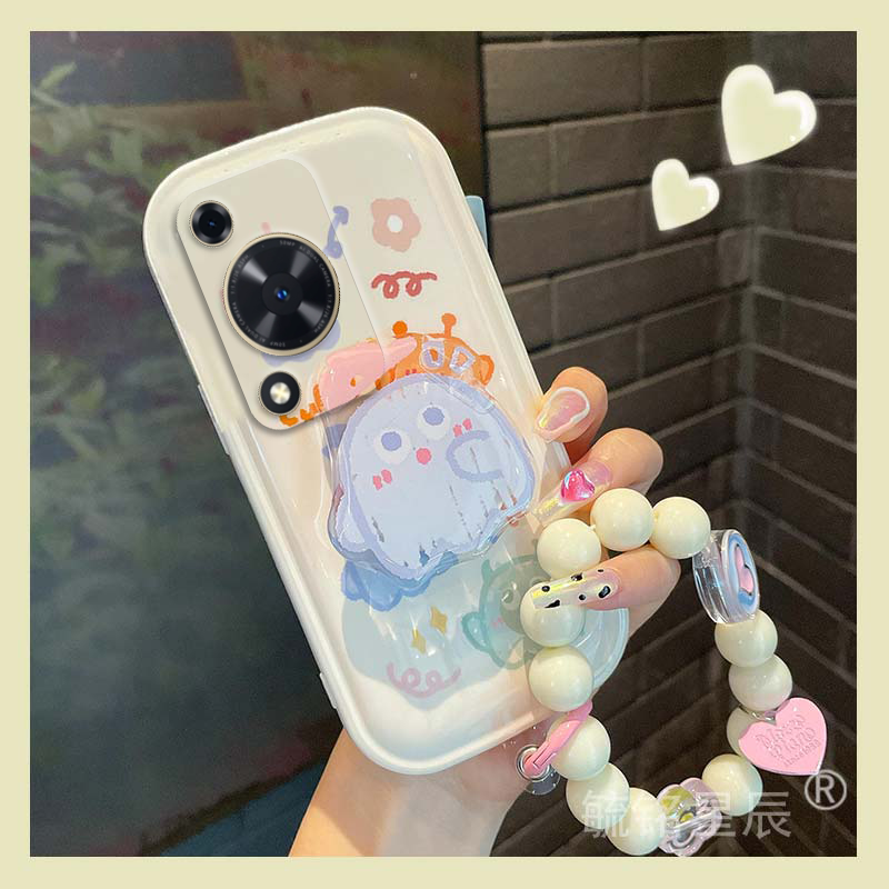 新款气垫可爱小怪兽适用华为畅享70S手机壳畅想70Z硅胶70Pro带支架60Pro腕带的por防摔情侣卡通ins风链条pr0