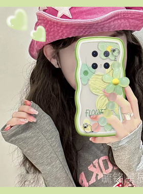 适用华为mate60pro手机壳p30新款20pro绿色9油画10花朵p70夏日70小清新30e手腕带60防摔nova12透明硅胶的超薄