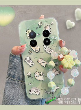 适用vivoxfold5手机壳xfold3pro翻盖xfold2折叠屏xflip新款xfold十＋绿色折叠款躺平猫咪可爱小狗透明的硅胶