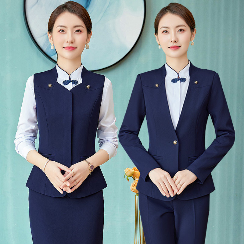 酒店前台接待工作装女高端气质职业空姐制服套装餐饮服务员工作服