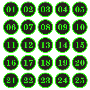 夜光数字号码编号桌号提示贴纸座位电影院自发光座位排号排列号码贴墙贴荧光防水门橱柜序号数字贴标识定制做