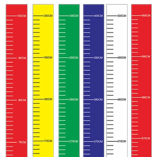 水位刻度位置线标识水箱水池水位贴纸液体容器罐体测量卷尺防水自粘墙贴水池水位刻度线警示指示标尺反光定制