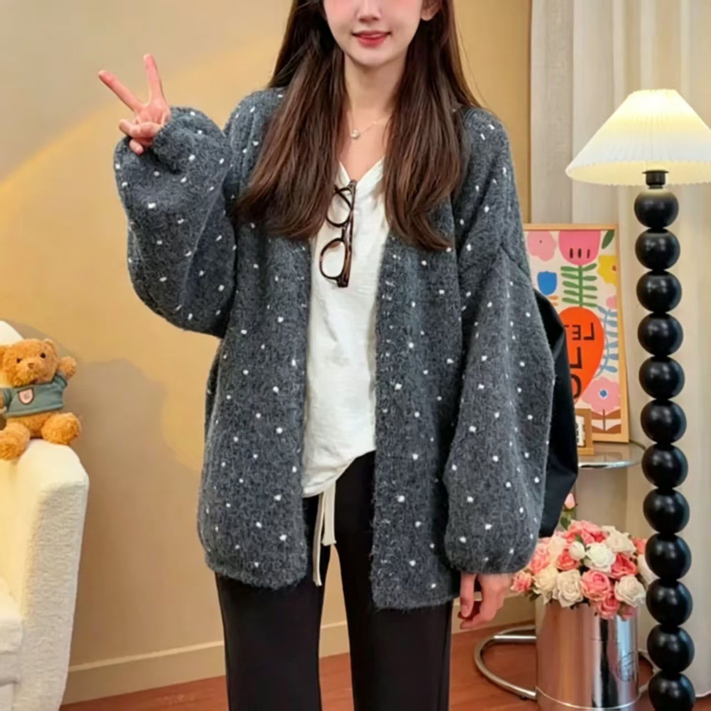设计感小众韩里韩气时髦针织穿搭图片