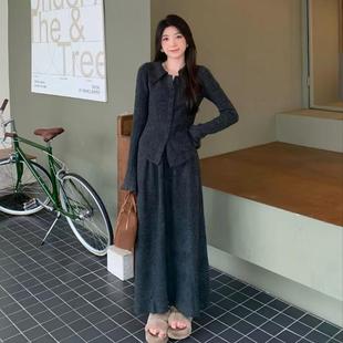 温柔风今年流行减龄毛衣两件套秋冬新法式韩系显瘦修身漂亮套装裙