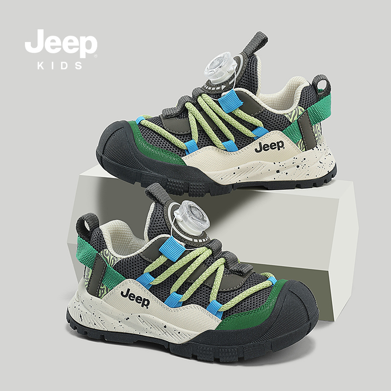 jeep男童运动鞋儿童加绒登山鞋子